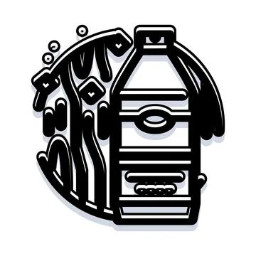 Water bottle inside water drop splash icon Stock Illustration