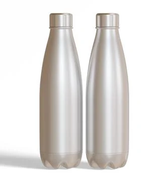 Water bottle isolated on white background rendering 3D illustration with met Stock-Illustration