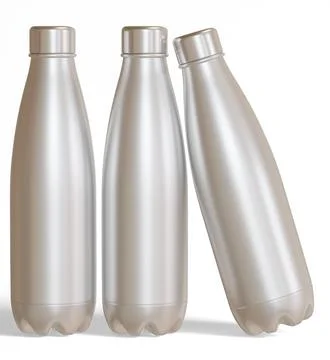 Water bottle isolated on white background rendering 3D illustration with met Stock Illustration