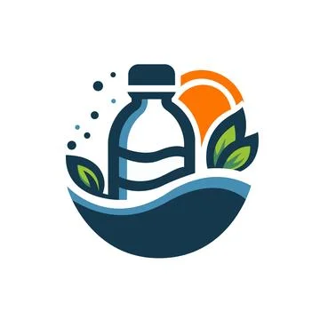 Water Bottle Logo Stock Illustration