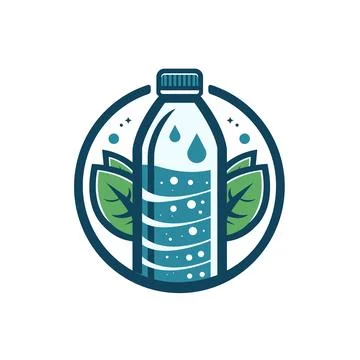 Water Bottle Logo Stock Illustration