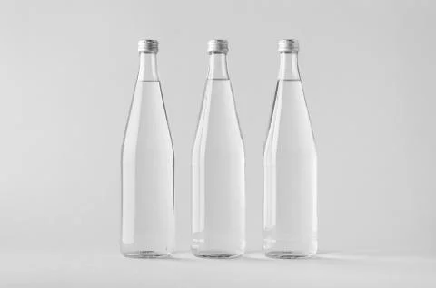 Water Bottle Mock-Up - Three Bottles Stock Photos