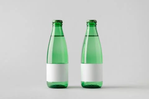 Water Bottle Mock-Up - Two Bottles. Blank Label Stock Photos