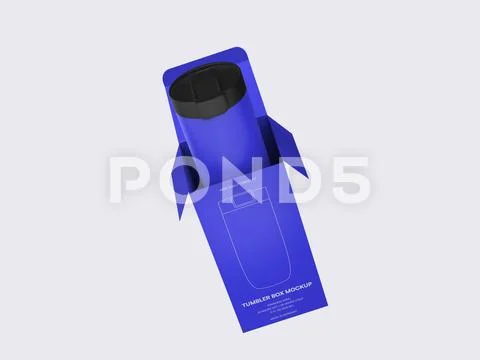 Water Bottle Mug and Box Packaging Mockup PSD Template