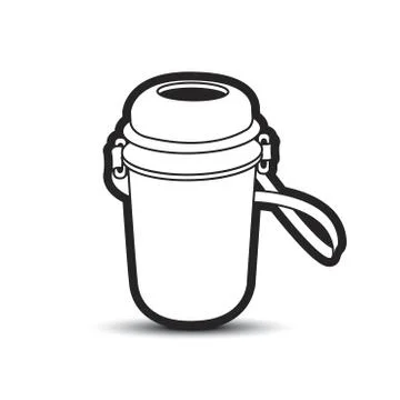 Water bottle in outline Stock Illustration