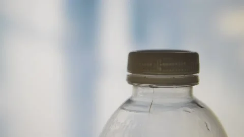 Water bottle plastic background in a white modern blur background. Stock-Footage 224497526