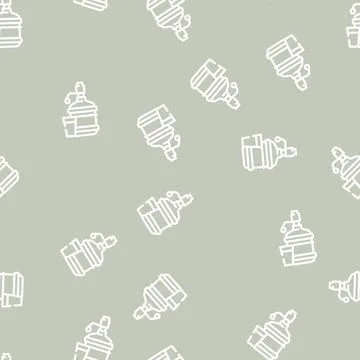 Water bottle with pump line vector seamless pattern イラスト素材