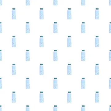 Water bottle seamless pattern representing healthy hydration Illustrazione stock