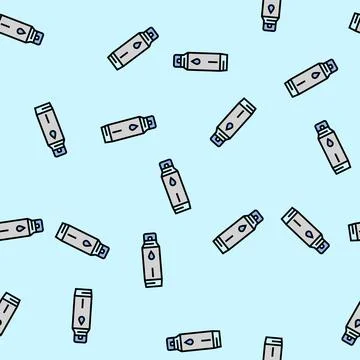 Water bottle smart home vector seamless pattern Stock Illustration