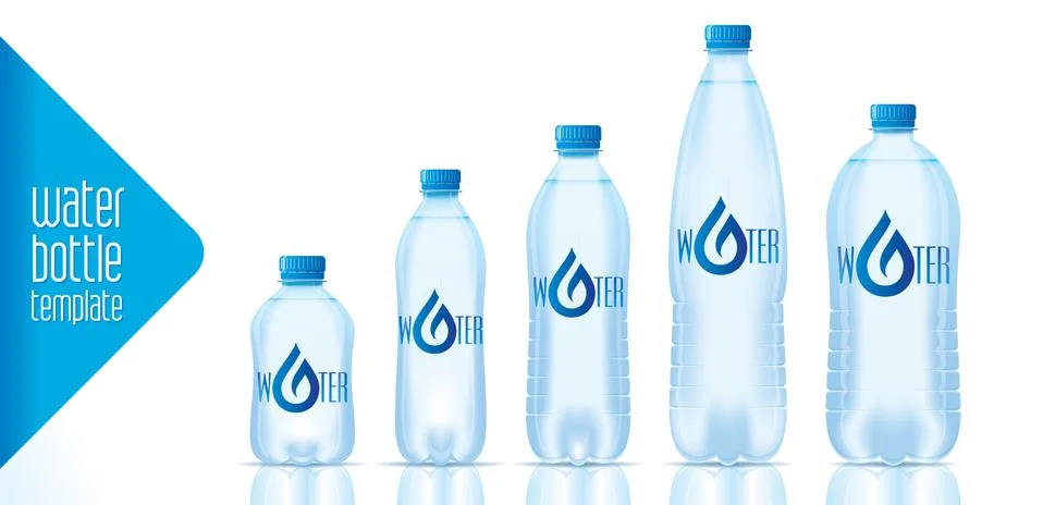Water bottle template vector and ready label design Stock Illustration