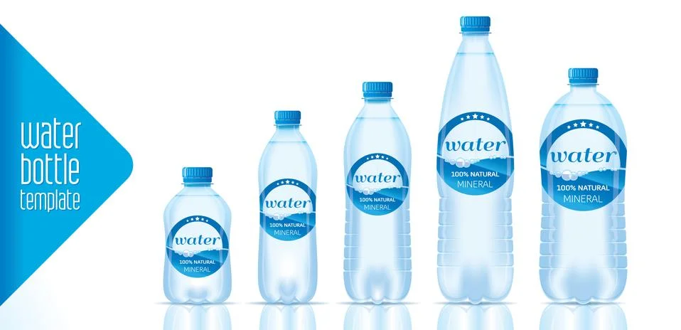 Water bottle template vector and ready label design Stock Illustration