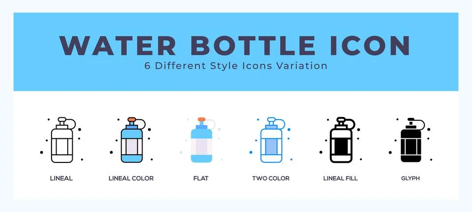 Water bottle vector icon. with different styles vector illustration. 스톡 일러스트