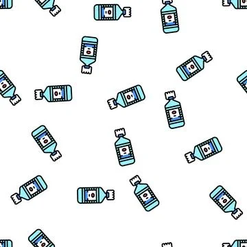 Water bottle vector seamless pattern Stock Illustration