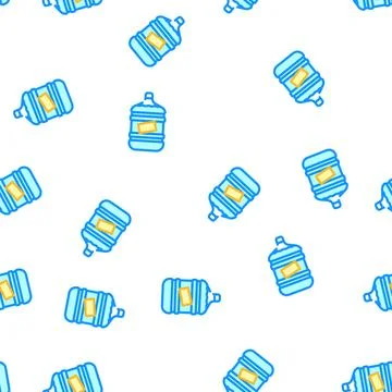 Water bottle vector seamless pattern flat 스톡 일러스트