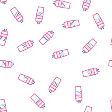 Water bottle vector seamless pattern Illustrazione stock