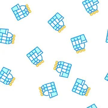 Water bottles and cup vector seamless pattern Stock Illustration