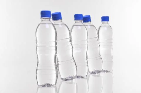Water bottles angled 스톡 사진