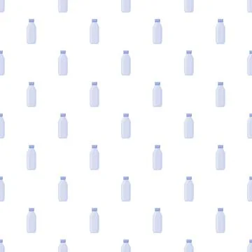 Water bottles repeating pattern on white background Stock Illustration