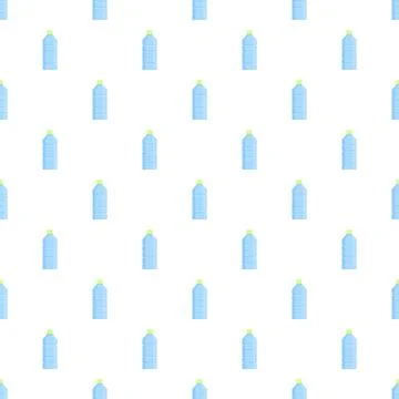 Water bottles seamless pattern for hydration and refreshment Stock Illustration