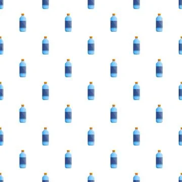 Water bottles seamless pattern for hydration concepts Stock Illustration