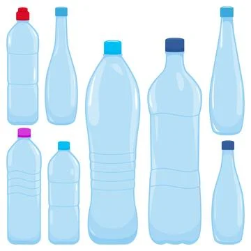 Water bottles set. Vector illustration Stock Illustration