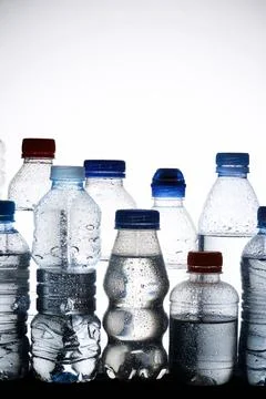 Water bottles view Fotos de archivo