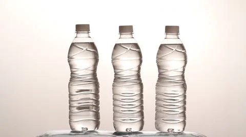 Water bottles with white background Video stock 67730806