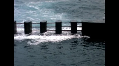 Water Breaking Over Barrier Stock Footage 278240514