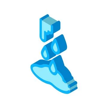 Water broke isometric icon vector illustration color 스톡 일러스트