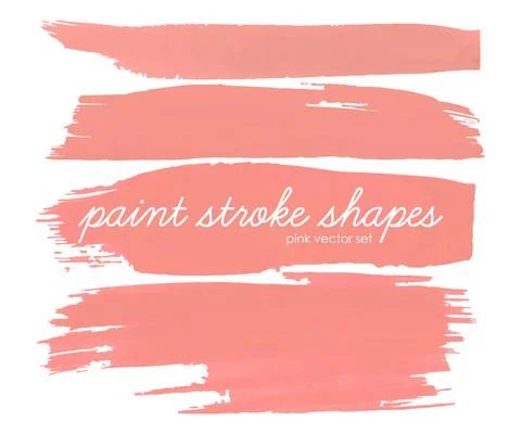 Water Brushes Pink Design. Graphic Strokes Texture. Vector Traced Lines. Dirty Stock Illustration