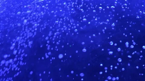 Water bubble blue oxygen air, in underwater clear liquid with bubbles flowing up Stock-Footage 291312943