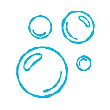 Water bubble doodle. water bubble illustration with hand drawn doodle carto.. 스톡 일러스트