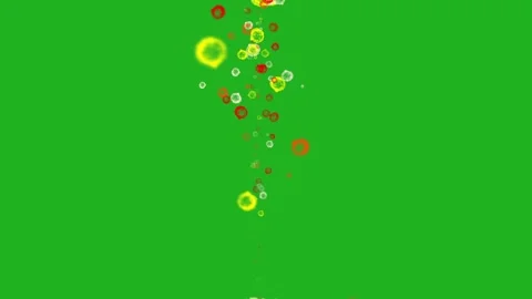 Water bubble effect with colorful particles on green screen background Stock Footage 249573234