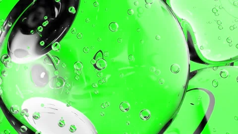 Water bubble element animation. Movement of air bubbles on Green Screen. Stock Footage 265123984