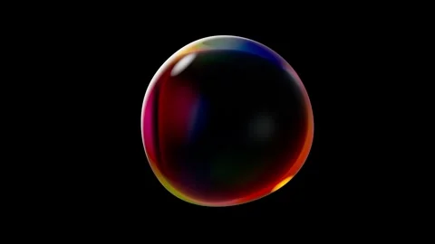 Water bubble element animation. Movement of air bubbles and RGB ligh. Video stock 265124976