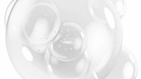 Water bubble element animation. Movement of air bubbles on white background. Stock Footage 269454381