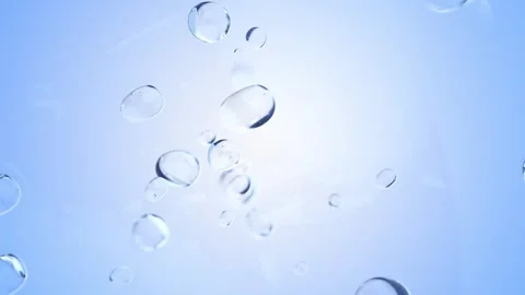 Water bubble element animation. Movement of air bubbles on blue background. 스톡 동영상 269455293