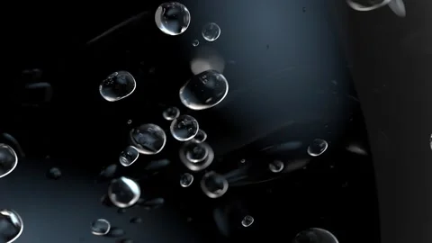 Water bubble element animation. Movement of air bubbles on black background. Vídeo Stock 269455411