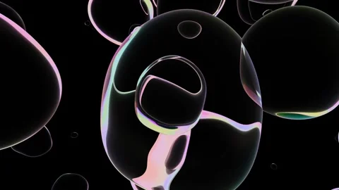 Water bubble element animation. Movement of air bubbles in RGB light. Stock Footage 269455793