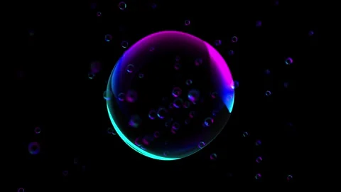 Water bubble element animation. Movement of air bubbles and RGB light. Stock Footage 302878115