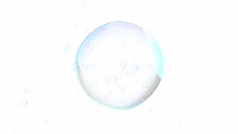 Water bubble element animation. Movement of air bubbles on white background. 動画素材 302878674