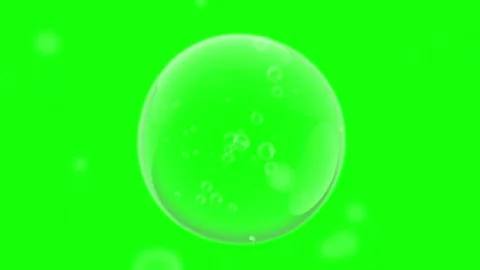 Water bubble element Animation Seamless loop. Movement of air bubbles on green. 스톡 동영상 269454769