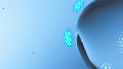 Water bubble protected by shield from attacking particles. Cyber shield Stock Footage 279643739