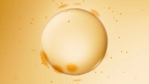 Water bubble protected by shield from attacking particles. Cyber shield Stock Footage 279975623