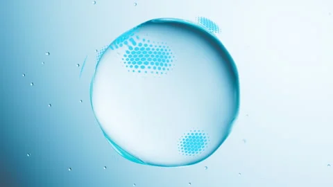 Water bubble protected by shield from attacking particles. Cyber shield Stock Footage 280472026