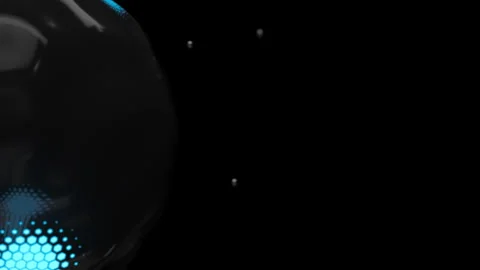 Water bubble protected by shield from attacking particles. Cyber shield Stock Footage 280976582