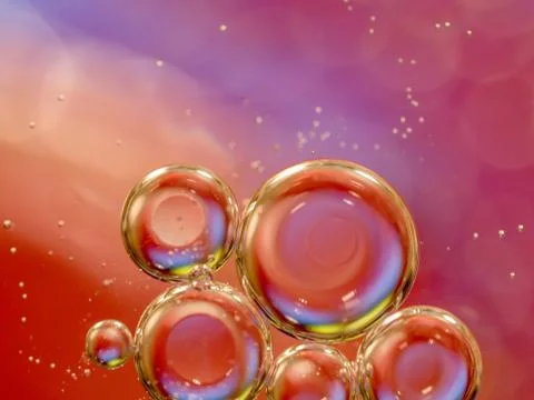Water bubbles, an abstract background. Close up shot. Blurred background Stock Photos