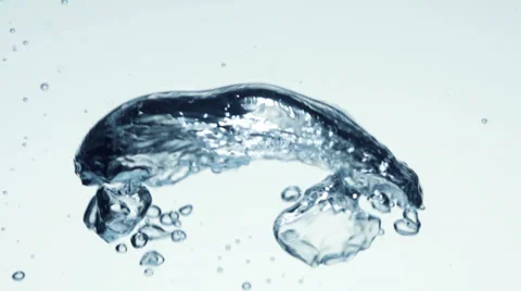 Water bubbles and action over white background Vídeo Stock Grátis 35847637