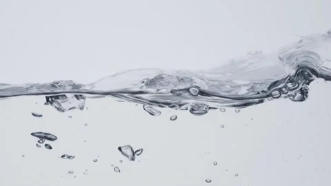 Water with bubbles and waves. Water splash, slow motion Stock Footage 237616227