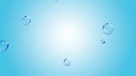 Water bubbles animation seamless loop. going up on blue background. Stock Footage 269455648
